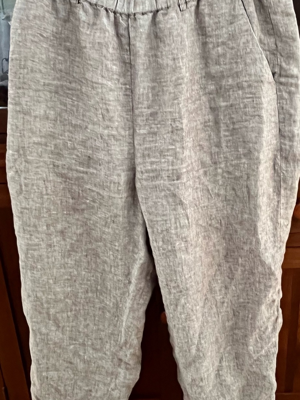 Quince Wide-Leg Linen Pants in Heathered Gray